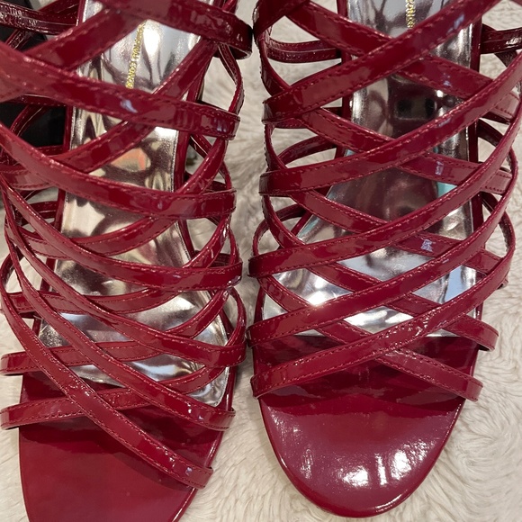 NEW! Macy's INC Fire Red 4" Strappy Heels - Size 7M - Picture 9 of 15